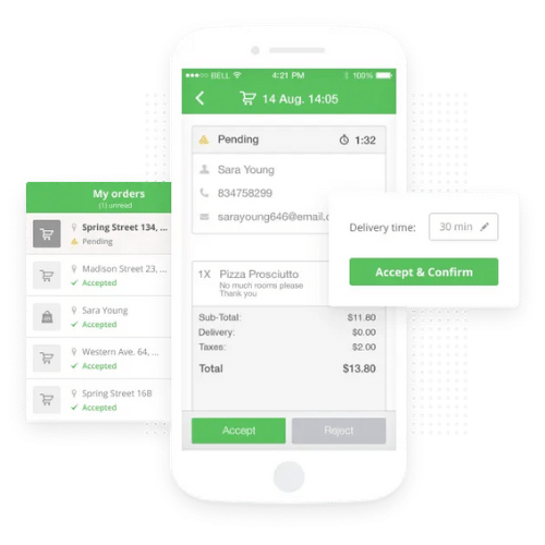 Online ordering app for food pickup and delivery